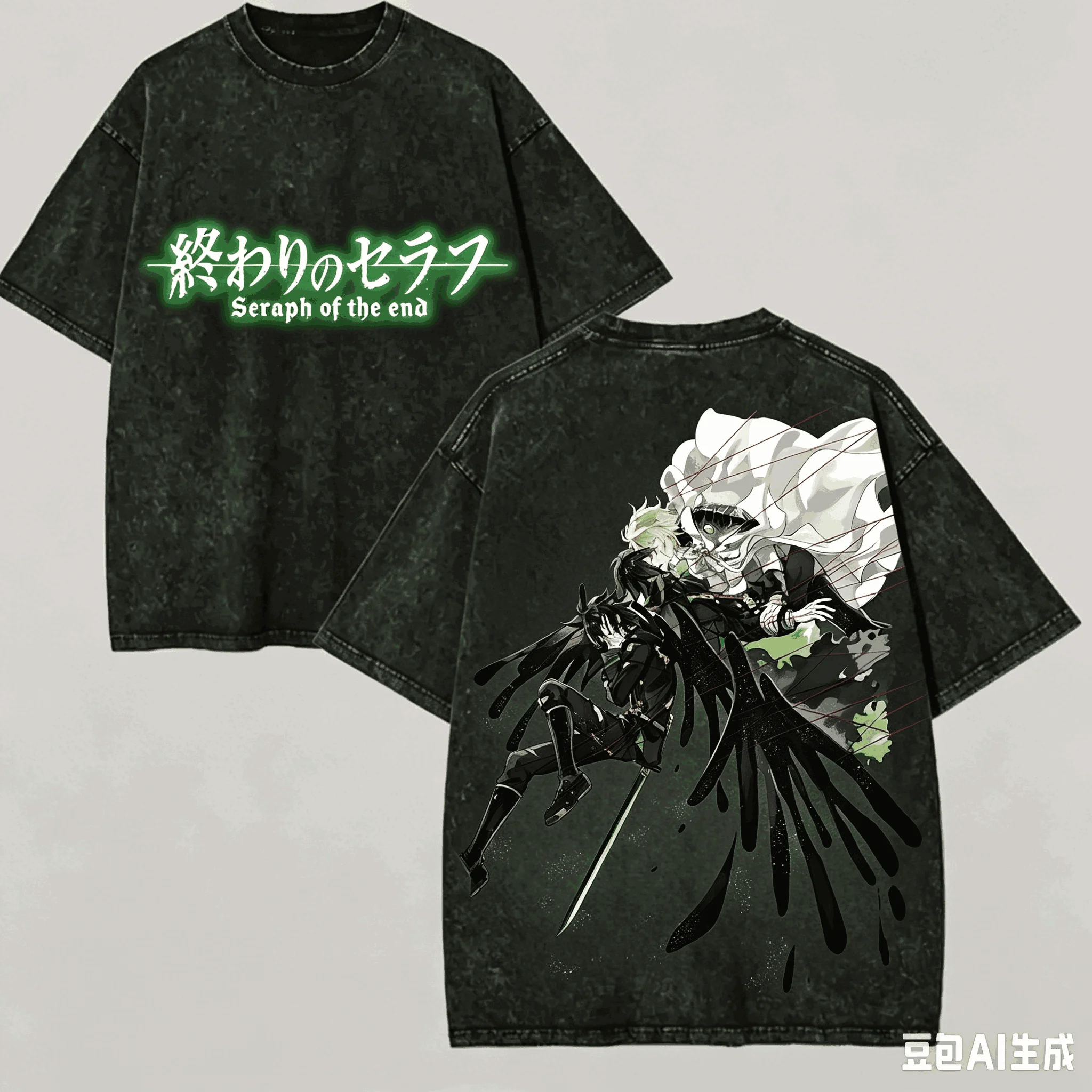 Seraph of the End Washed T-shirt Anime Lover Harajuku New Model Oversized Unisex high quality Vintage Loose Couples Breathable