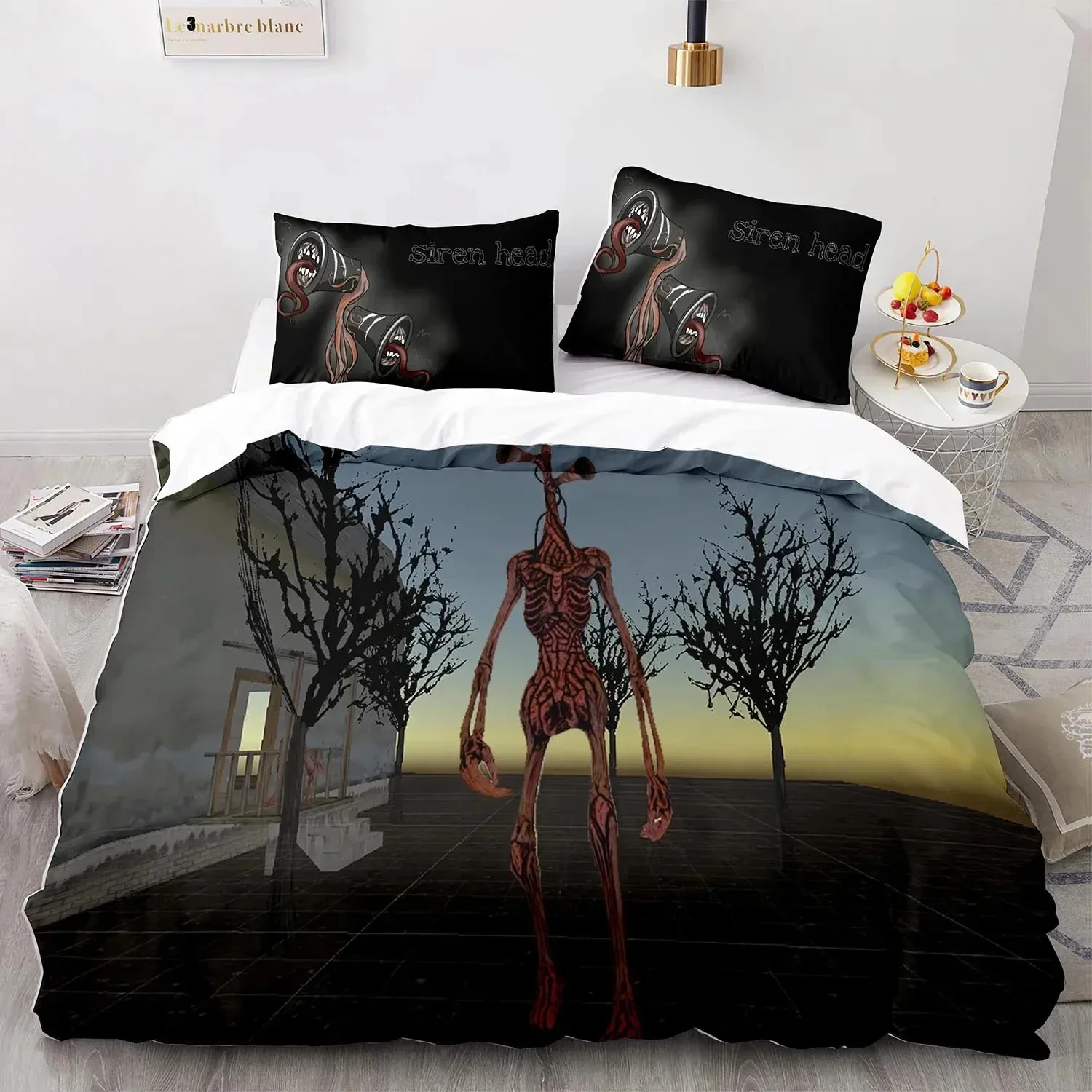 3D Print Siren Head Bedding Set Duvet Cover Bed Set Quilt Cover Pillowcase Comforter king Queen Size Boys Adult Bedding Set