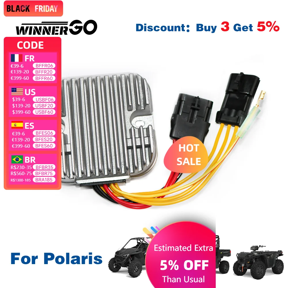 WINNERGO Voltage Regulator Rectifier For Polaris Ranger 500 700 800 RZR RZR800 Sportsman 500 700 800 4011925 4012384 4011569