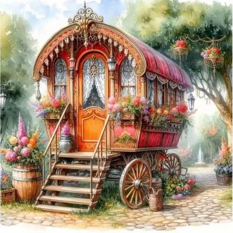 

GATYZTORY Diamond Mosaic House Landscape Kit New Arrival Village Diamond Painting Garden Acrylic Craft Supplies DIY Unique Gifts