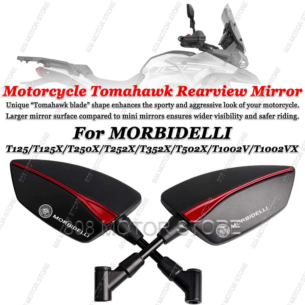 

For Morbidelli T125 T125X T250X T252X T352X T502X T1002V CNC Aluminum Tomahawk Rearview Mirrors 8mm 10mm Motorcycle Side Mirrors