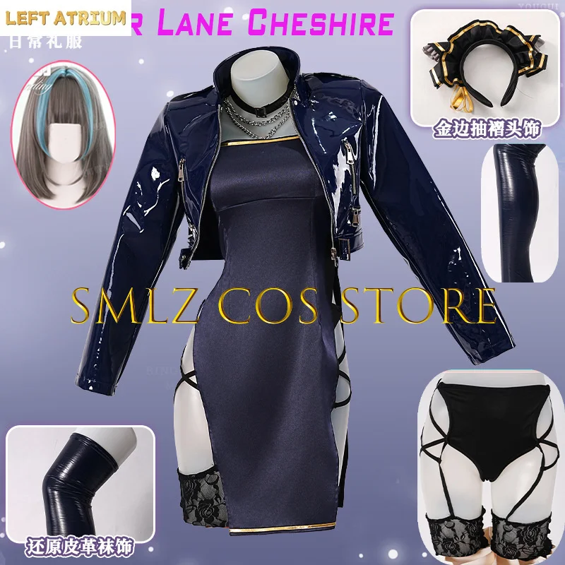 

2026 Cheshire Cosplay Anime Azur Lane Costume Woman Sexy Qipao Coat Daily Uniform Suit Halloween Party Play Outfit for Woman