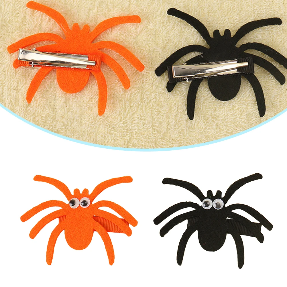 

Halloween Spider Hair Clips Fabric Durable For Birthday Party Costume Accessories Black 6X6Cm Halloween Hair Clips For