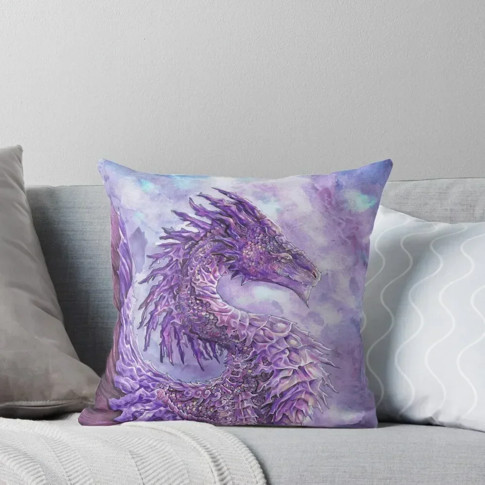 Amethyst Dragon Throw Pillow Christmas Covers Custom Cushion christmas decorations for home 2025 pillow