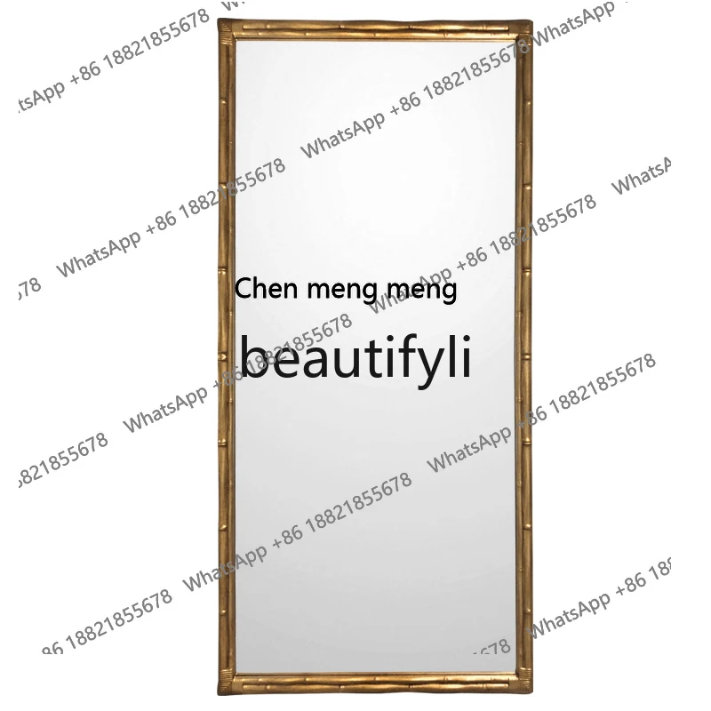 

Bamboo joint, Chinese mirror full-length mirror wall-mounted living room home dressing, gold French floor-to-ceiling mirrorH R