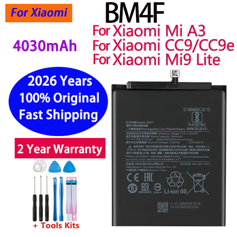 Baterías 100% originales BM4N BM4M BM4X BM4Y BM55 BP42 BM59 BM58 para Xiaomi Mi 8 9 10 11 11i 11T Ultra SE Lite A3 Mix4 5G 6