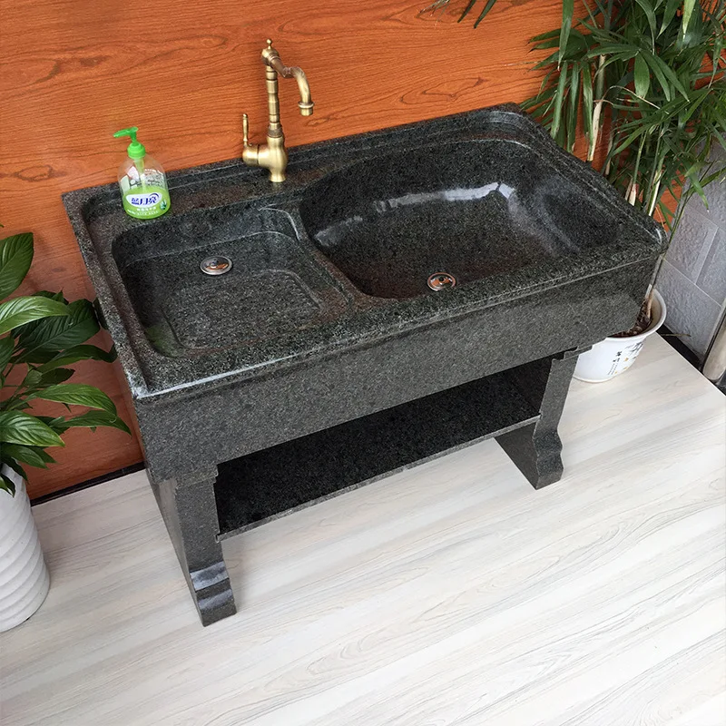 Outdoor marble laundry pool with washboard stone sink courtyard child whole stone natural stone wash basin