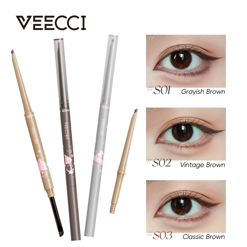 VEECCI Double-ended Eyeliner Gel Pen With Refill Anti-smudge Long Lasting Sweatproof Smooth Eye Liner Under Eye Makeup