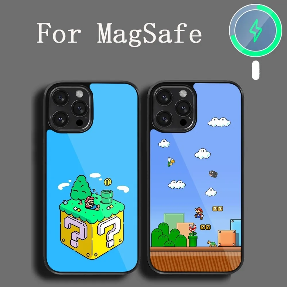 Game Super M-Marios B-Bross Phone Case For iPhone 14 13 12 11 15 Pro Max Plus Magsafe Magnetic Cover