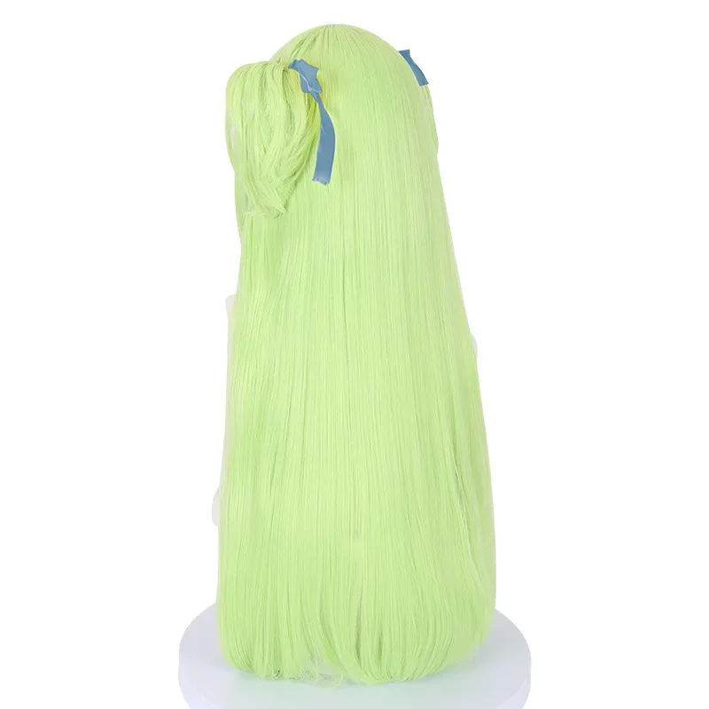 Qifei Game Qianlian Wanhua Cong Rain Cos Wig Cyan Long Hair Simulation Scalp Integrated Braid 100cmcosplay