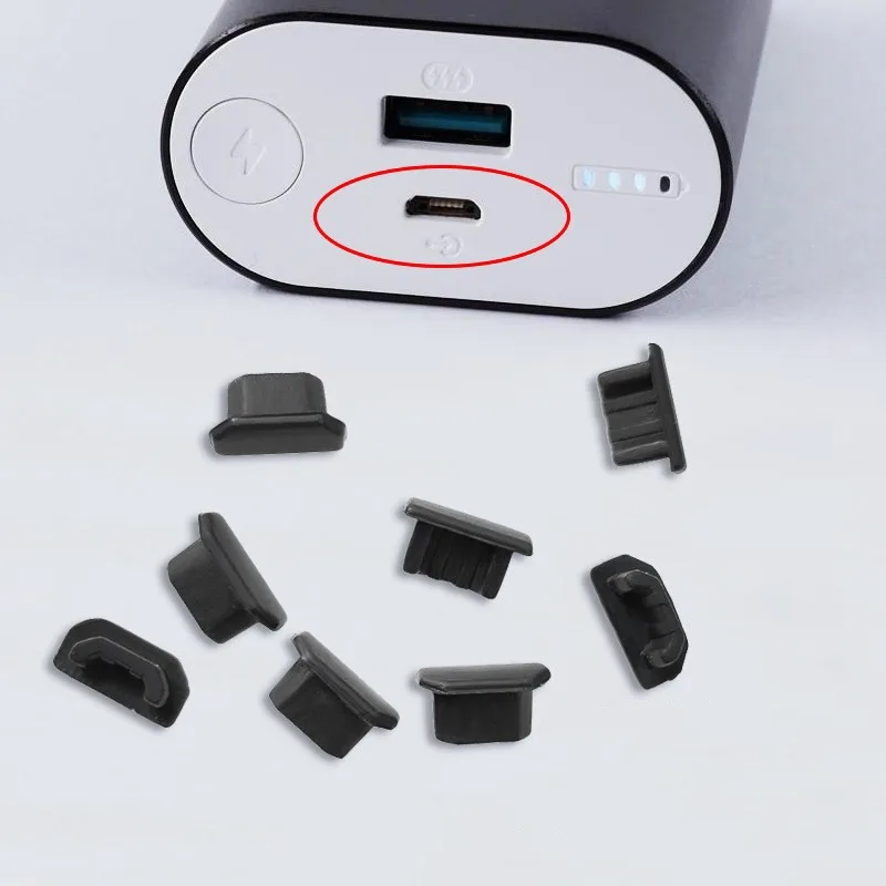 30/20/10/1PCS Soft Silicone Dust Plugs for Android Micro USB Charging Port Protector Caps Anti-dust Plugs for Samsung Laptop