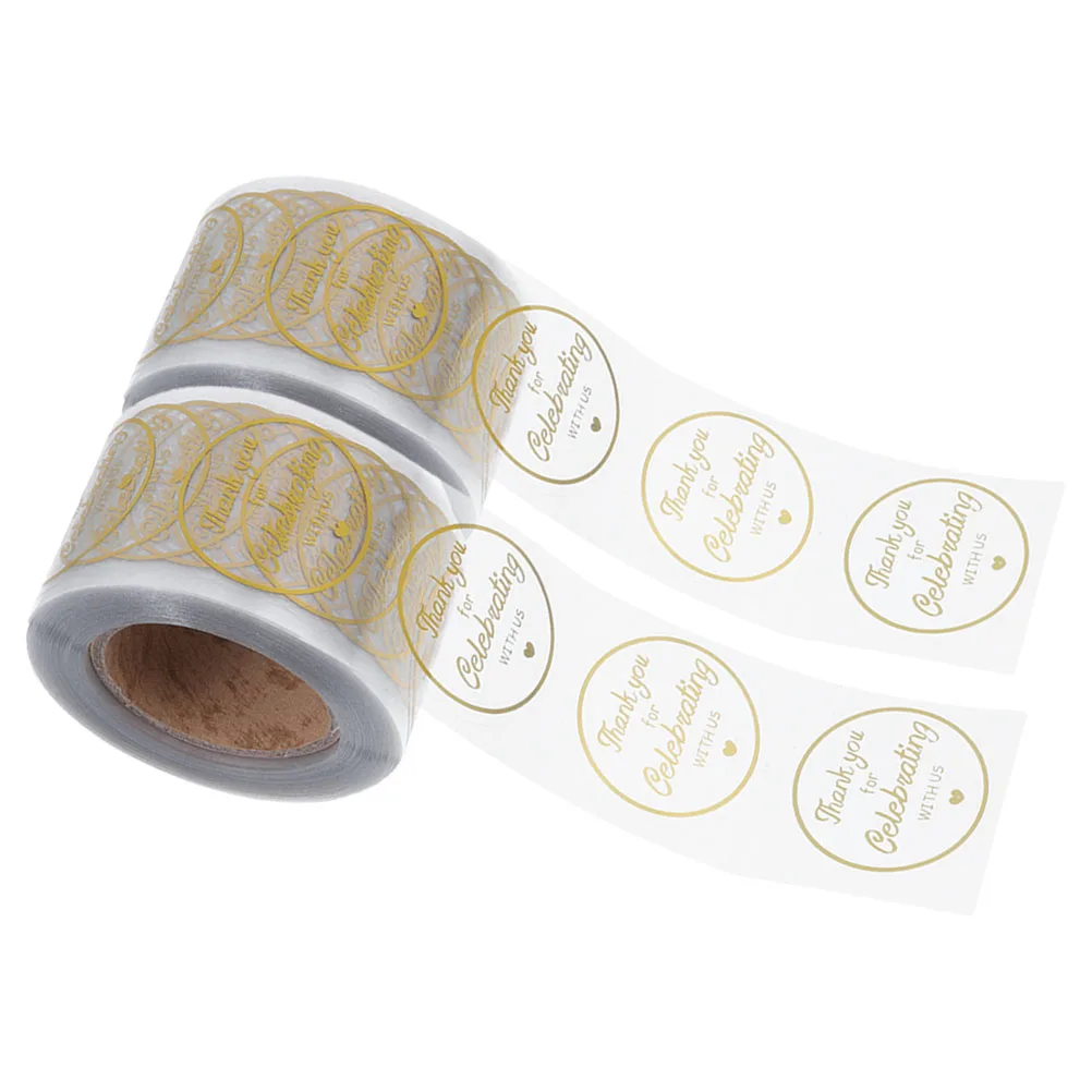 

Gold Foil Sealing Stickers Round Transparent Embossed Adhesive Labels Thank You Stickers For Gift Wrapping Packaging