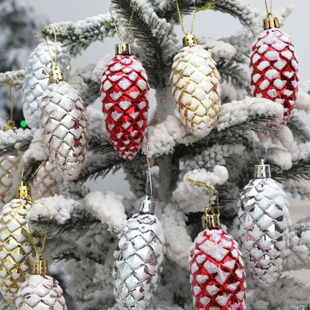 

5pcs Christmas Pine Cone Balls Xmas Tree Hanging Pendants Merry Christmas New Year Decoration Ornament