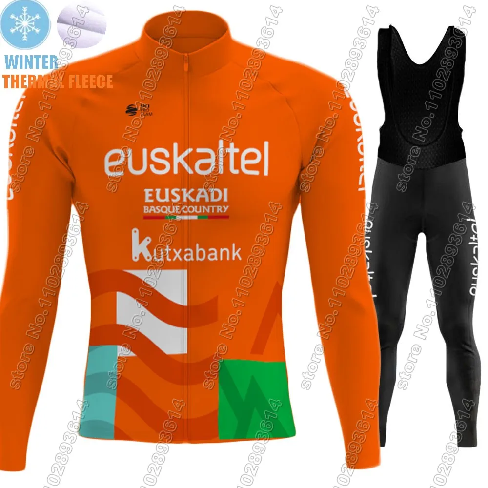 New Euskaltel Euskadi Team 2024 Cycling Jersey Set Summer Mens Long Sleeve Clothing Suit MTB Bike Road Pants Bib Ropa Ciclismo