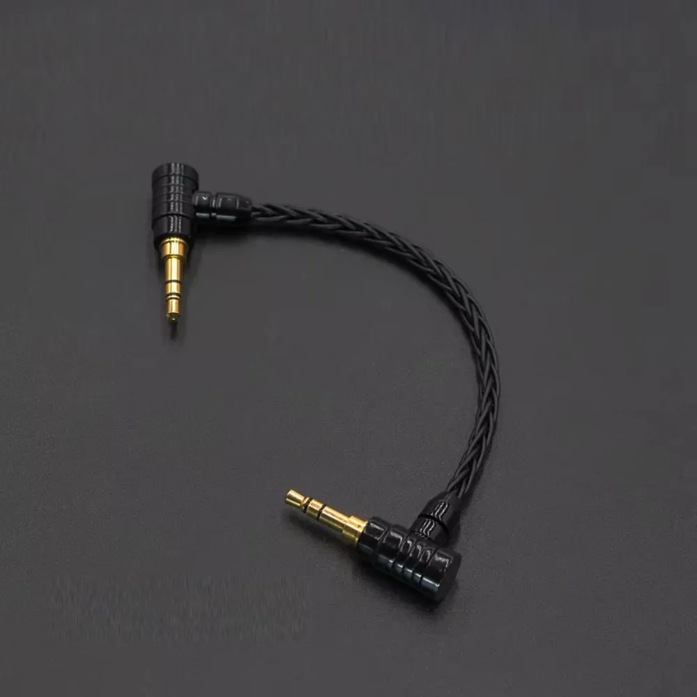 Audiocrast 10cm 3.5mm Male to 3.5mm Male 8cores Silver Plated 3.5 mm Stereo Audio Hifi Audio cable car AUX wire cable