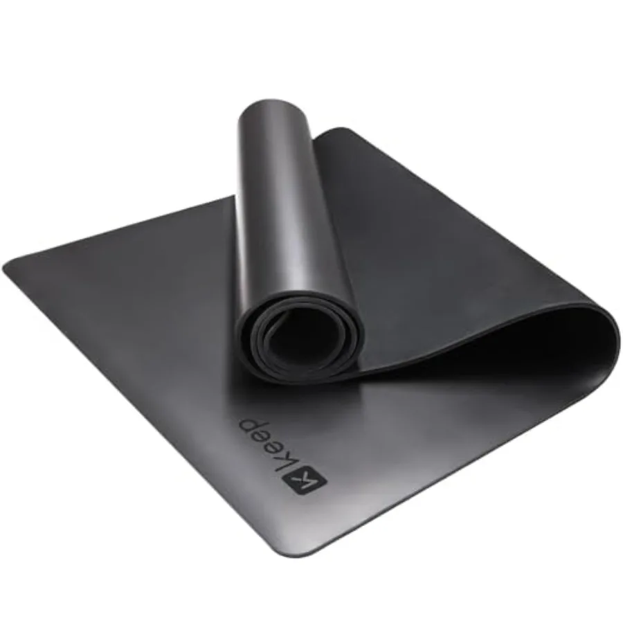 

KEEP Rubber Yoga Mat - Professional Sweat Absorbent PU Natural Rubber 5mm Thick Extra Long Wide Workout Mat 74x26 for Hot Yoga
