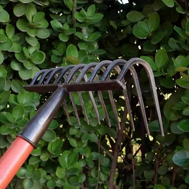 Sturdy and durable ninetooth nail rake manganese steel multifunction garden tool