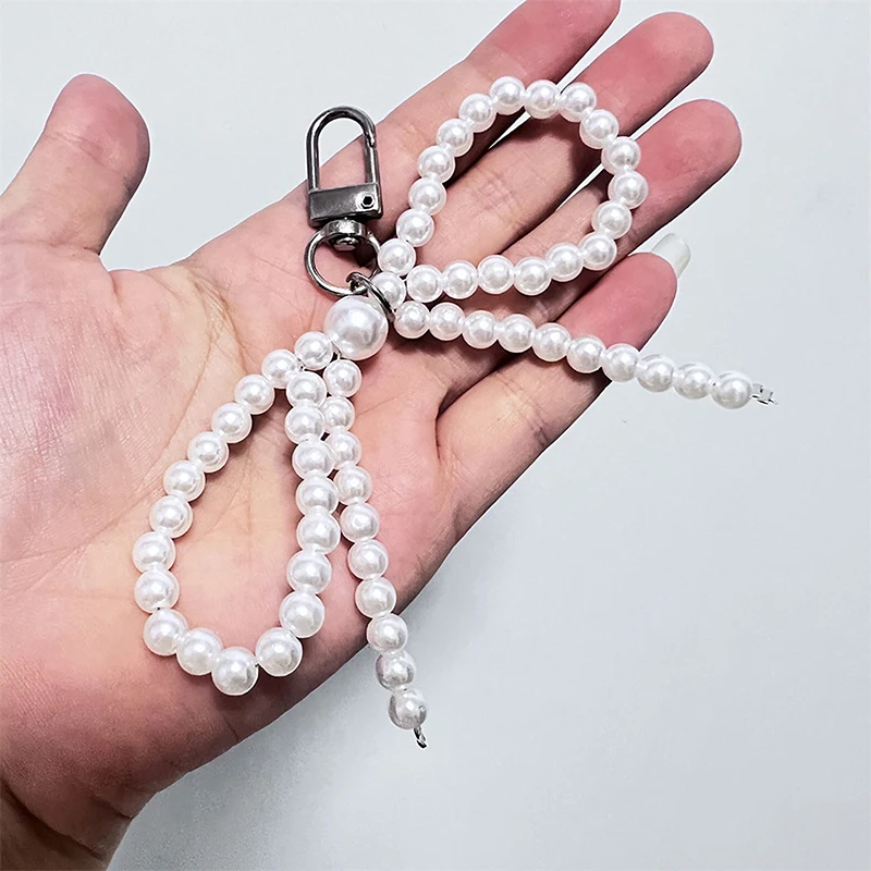 1PCS Fashion Pearl Bowknot Keychain Pendant Fashion Hanging Ornament Pendant Keyring For Women Girls Backpack Decoration