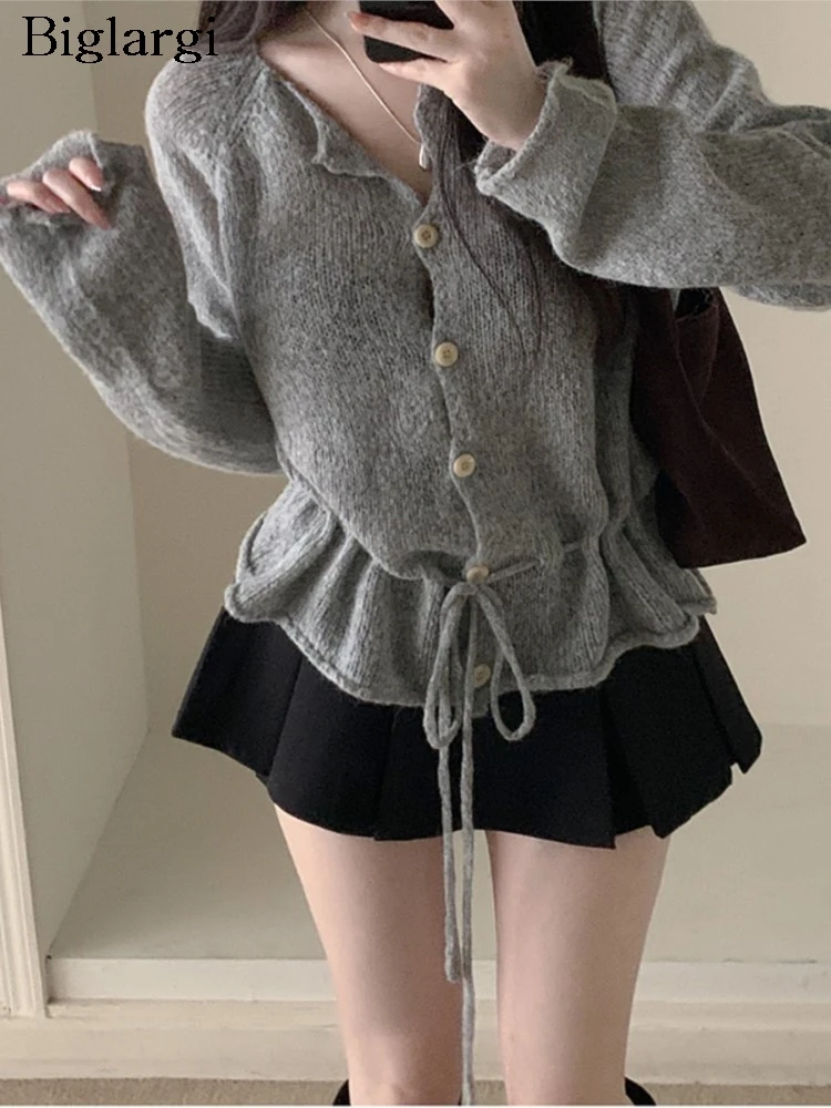 

Вязаный осенний кардиган, женский повседневный свободный модный женский кардиган, женский свитер в корейском стиле, пальто