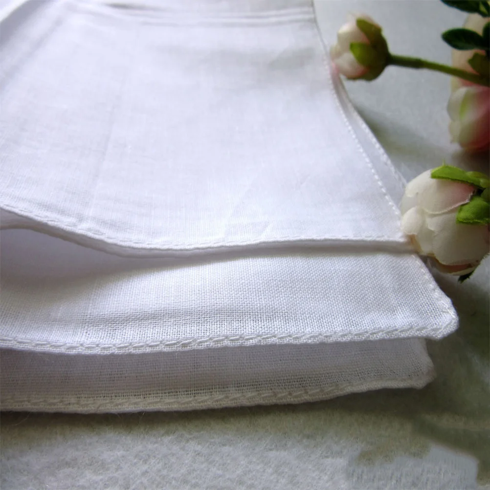 5 Pcs DIY Crafts Making Noserag High Density Cotton Handkerchief White Accessories Graffiti