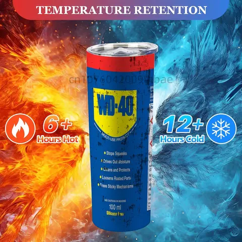 20 औंस WD40 मैकेनिक तेल स्टेनलेस स्टील वैक्यूम डबल वॉल इंसुलेटेड टम्बलर ढक्कन के साथ ठंडा गर्म पेय कॉफी मग इंजीनियर उपहार 10 best sales 20 औंस का गिलास - №7