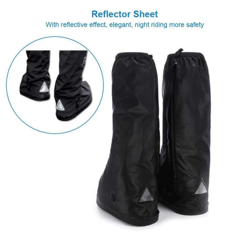 Verdicken Hohe Rohr Regen Stiefel Wasserdichte Schuhe Wiederverwendbare Motorrad Radfahren Fahrrad Im Freien Nicht-Slip Schuhe Abdeckungen Regendicht Schuhe co – Detail 6