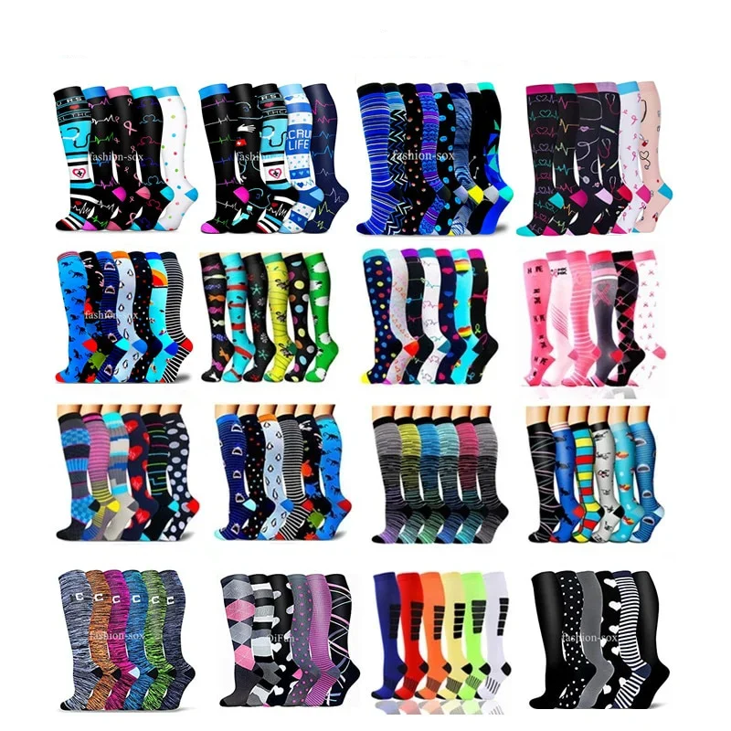 

5/6/7 Double Compression Socks For Men Women Running Football Fitness Hiking Sports Socks Varicose Veins Swelling Elastic Socks