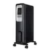 Used 1500W Digital Electric Oil Filled Radiant Space Heater Portable Room Radiator Quiet Indoor Heater Warm Air Blower with Thermostat Timer