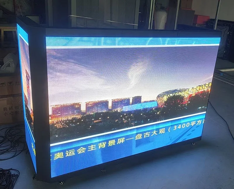 Custom logo Dj Booth Stage Disco Led Screen Folding Dj Table Booth Portable Foldable Led Dj Booth with Led Display view 2