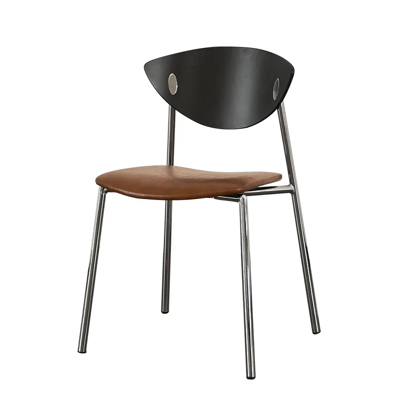 

Nordic simple back chair designer home wrought iron dining chair book desk chair Internet celebrity coffee shop milk tea shop c