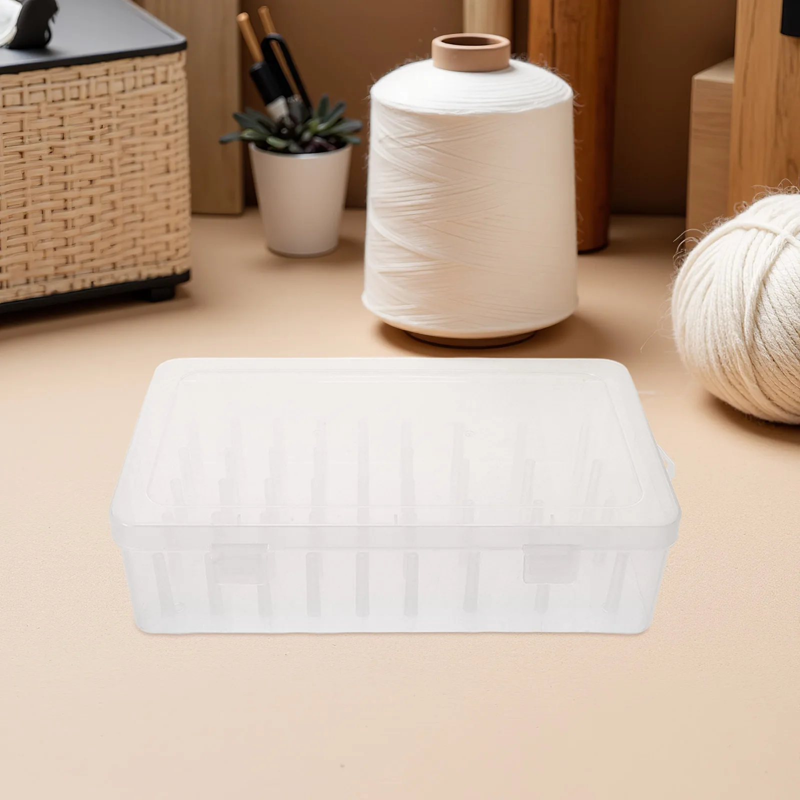 

3Pcs Sewing Thread Storage Organizer Thread Spool Box Clear Multi-Functional Embroidery Craft Needlework DIY Supplies