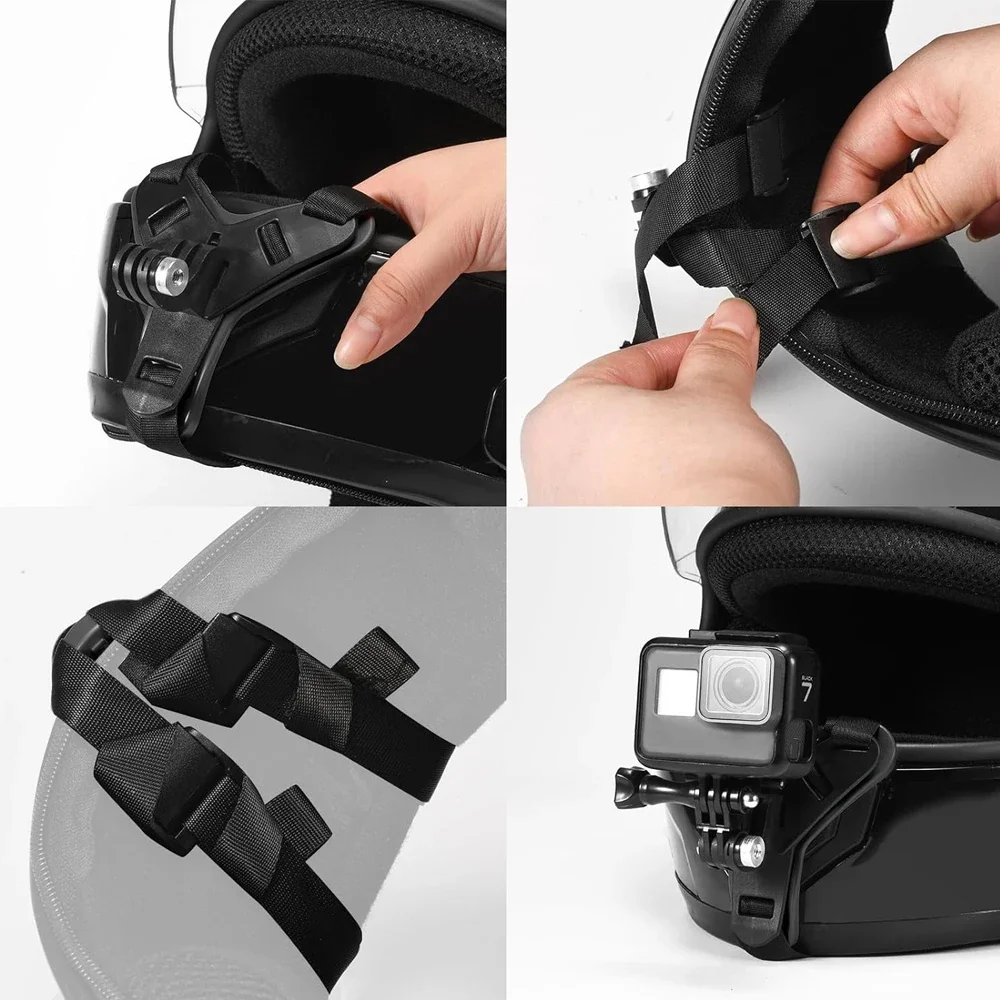 Per GoPro Casco Del Motociclo Sottogola Strap Mount Supporto Del Basamento Del Motociclo Per GoPro Hero 13 12 11 10 9 Insta360 X4 X3 DJI Action 4 3