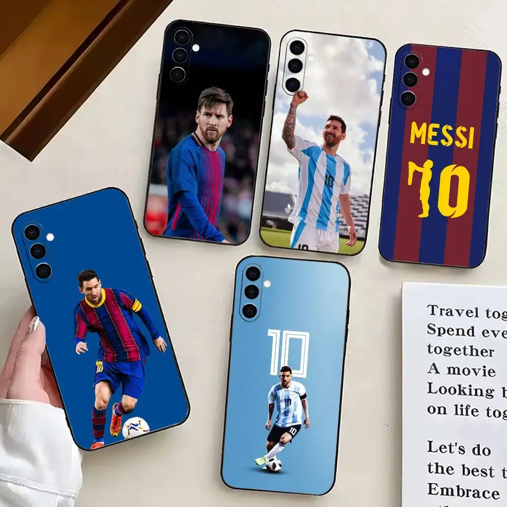 Sport L-Lionel M-Messi-S Phone Case For Samsung Galaxy A73,A72,A71,A70,A53,A52,A51,Soft Silicone Black Cover