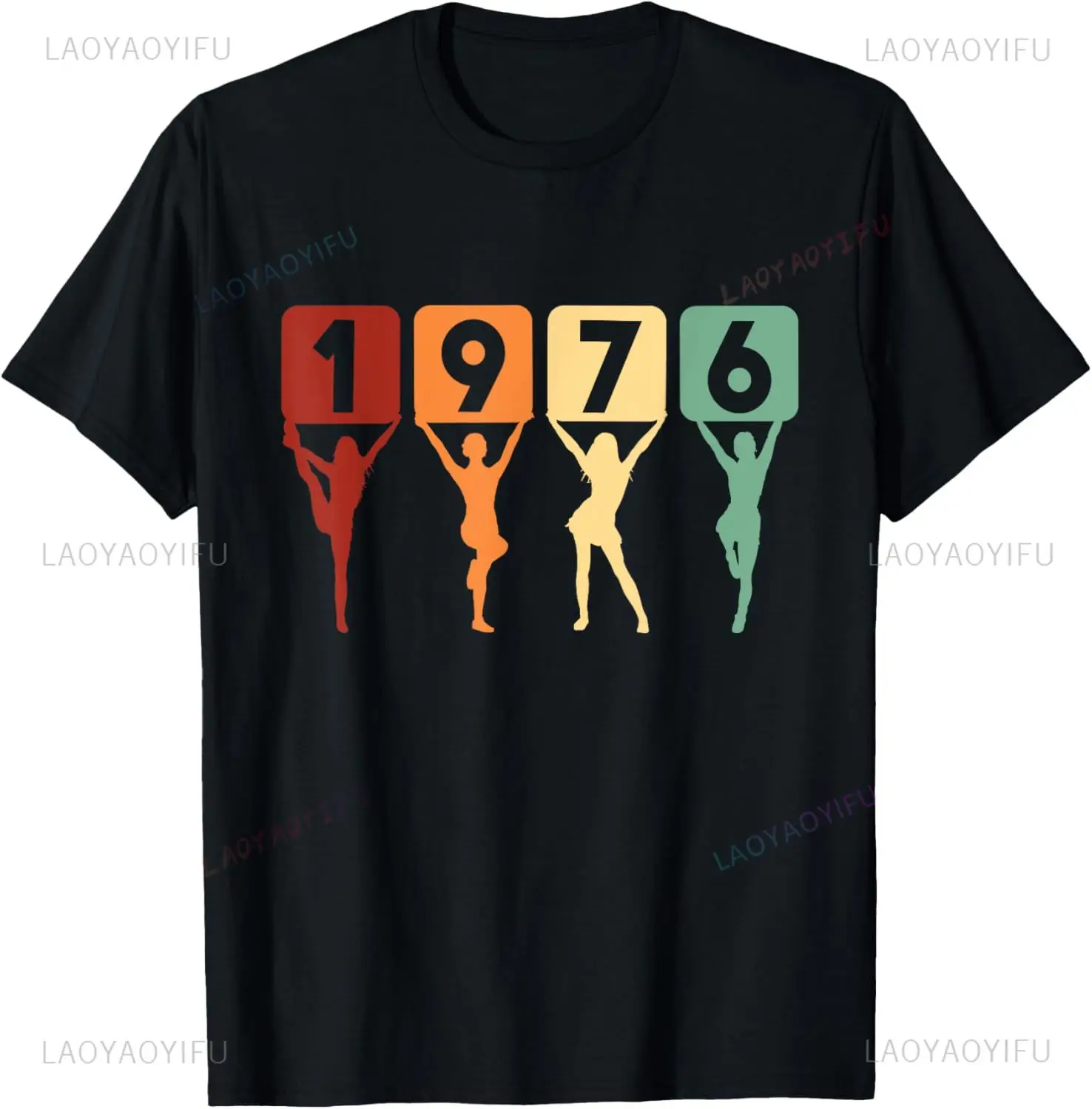 Birth Year 1976 Birthday T-Shirt Print on Demand Streetwear Clothing Printed T-shirt Couple Summer Tops