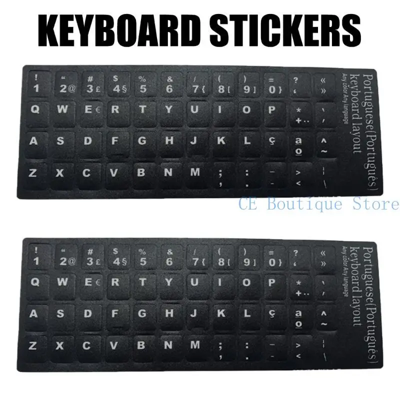 652f 2pcs Portugis Stiker Keyboard Set Keyboard Kulit Penggantian Latar Belakang Matte