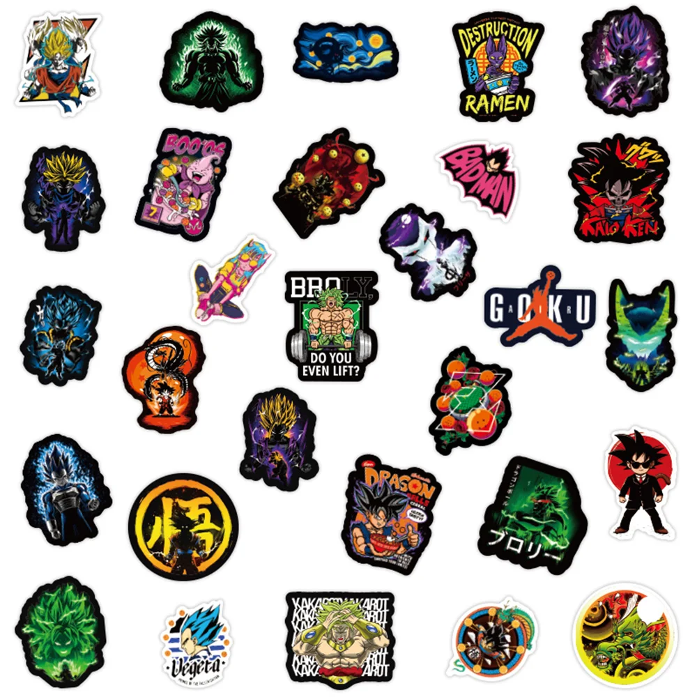 10/30/50PCS Cool Anime Dragon Ball Stickers DIY Travel Luggage Laptop Suitcase Guitar Graffiti Cartoon Sticker Decals Toy Gift