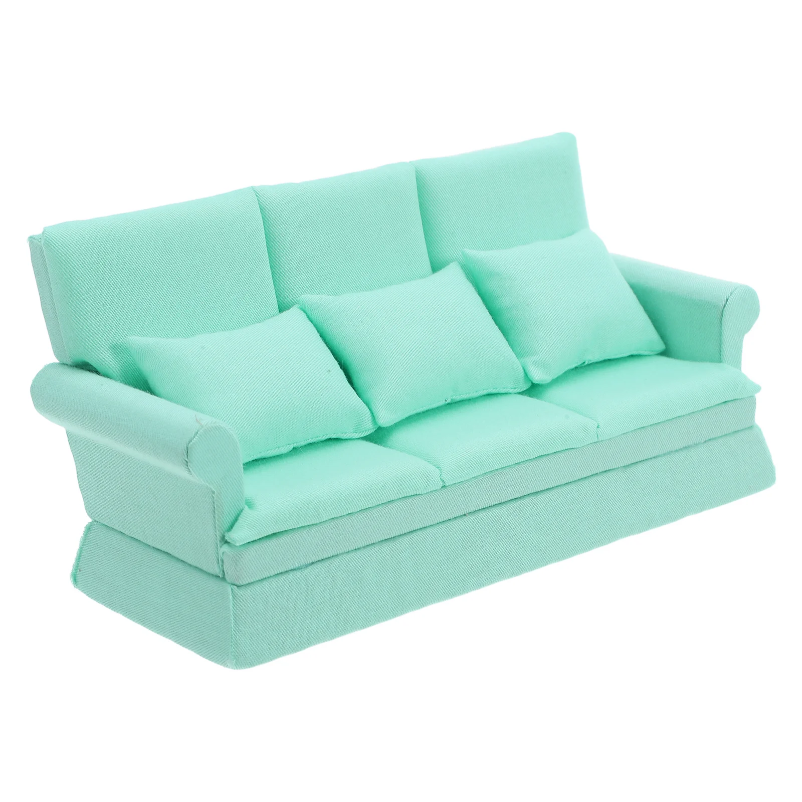 1 ensemble de Mini canapé pour maison de poupée, petit canapé réaliste avec oreillers, meubles de décoration de salon moderne, canapé de maison de poupée