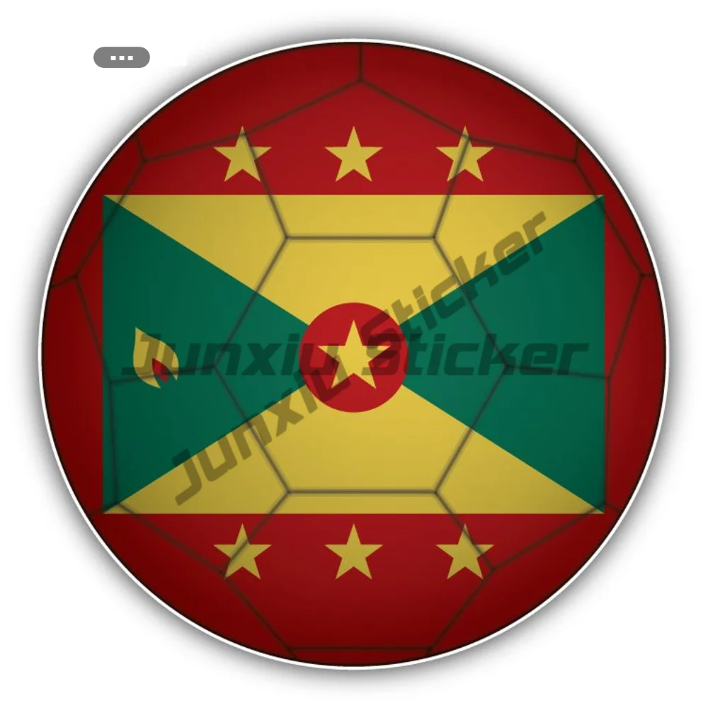 

Grenada Flag Soccer Ball Sticker Car Body Guitar Windows Sports Racing Bumper Decal Exterior Decor Decorative Decals Suv Sun