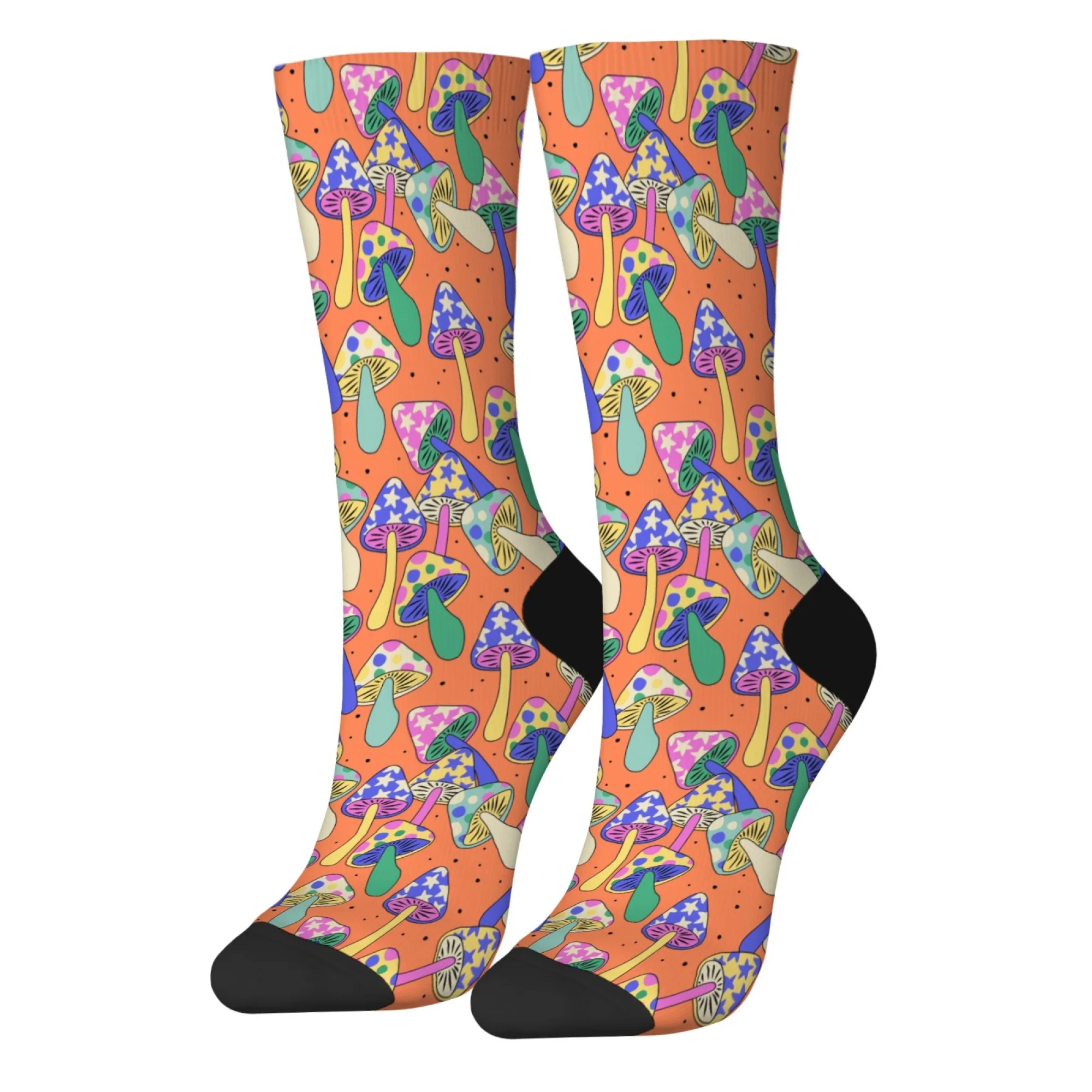 Cartoon Psychedelic Mushroom Herrensocken im Harajuku-Stil, Street Hip-Hop-Mode-Socken, neuartige, lustige Kompressionssocken, Party-Geschenk