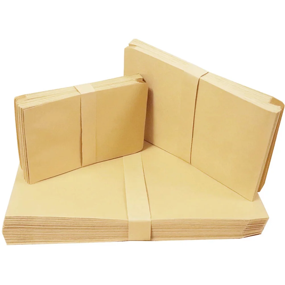 200Pcs Kraft Paper Envelopes Vintage Style Mini Blank Envelopes for Postcards Gift Cards Wedding Invitations Storage Retro