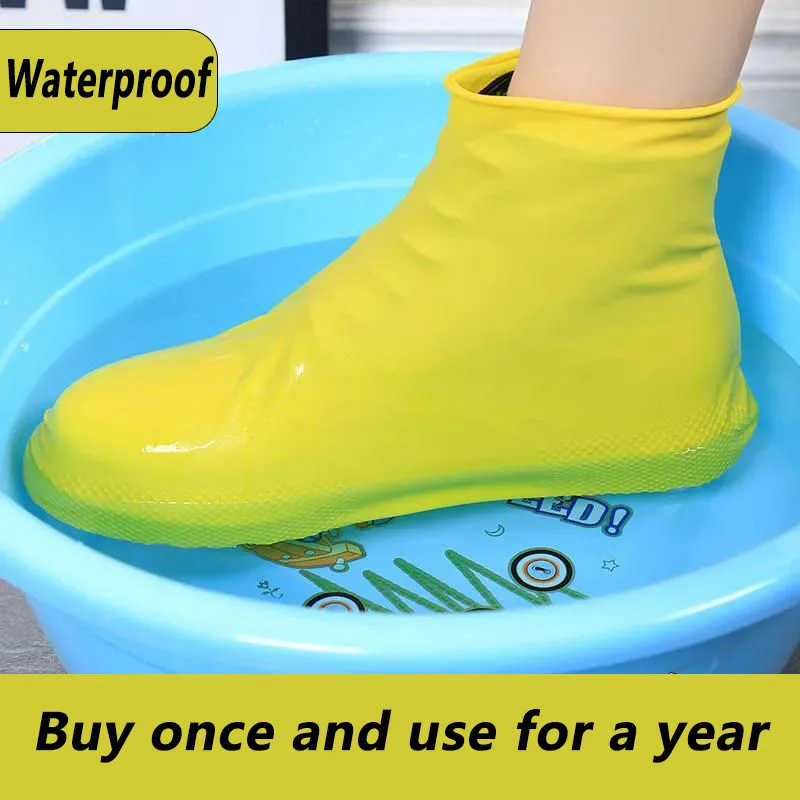 Reusable Waterproof Rain Shoes Covers Silicone Outdoor Rain Boot Overshoes Walking Shoes Accessories Reusable Shoe Cover 1Pair