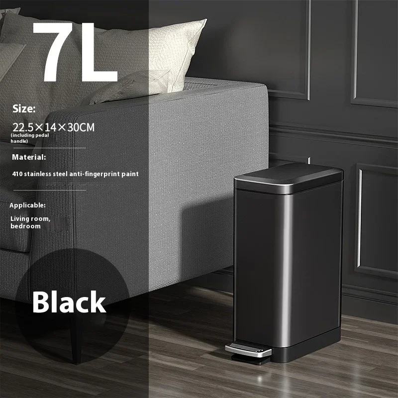 Trash Can Pedal Pail With Lid Stainless Steel Odor Resistant Home Trash Bin Kitchen Bathroom Large Capacity Garbage Can