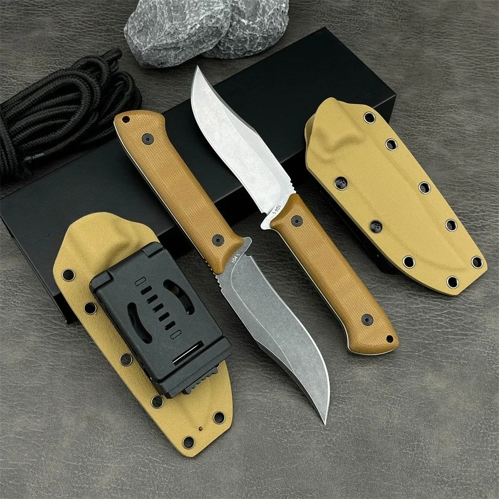 

Practical BK104 Hiking Fixed Blade Knife Solid 8Cr13Mov Steel Blade Sturdy G10 Handle Complete Sheath EDC Outdoor Daily Gear