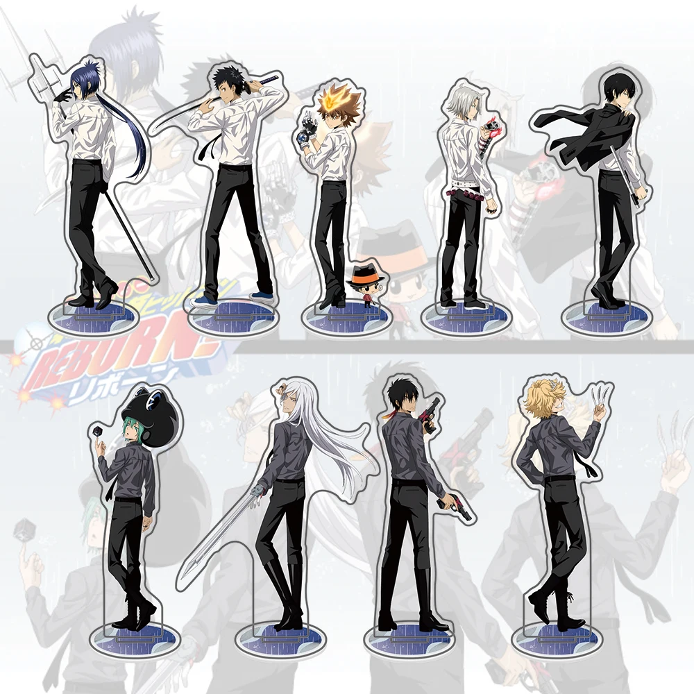 Katekyo Hitman REBORN! Figura de Acrílico – Tsunayoshi Sawada y Reborn Fighting Back Rain Ver. Figura de Anime de Hibari Kyoya y Mukuro