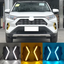 LED DRL Fog Light For Toyota RAV4 2019 2020 2021 2022 Daytime running Light Fog Lamp Cover Grille Frame turn signal Angel eyes