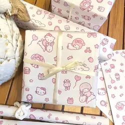 Sanrio Hello Kitty Birthday Gift Wrapping Papers Cartoon Kawaii DIY Cutting Wrapping Arts Crafts Decor Paper For Gift Box