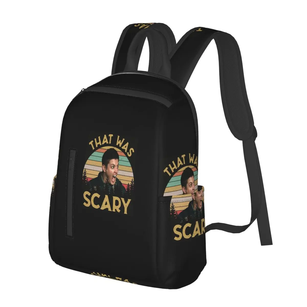 Jensen Ackles Dean Winchester Supernatural That Was Scary Student Backpack School Bag Hiking Travel Daypack for Men Women