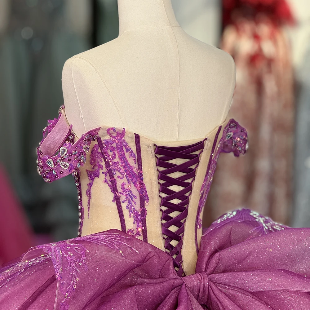 Fairytale Quinceanera Dresses for Girl Large Short Sleeves Rhinestones Vestidos Para Quinceanera Customized vestido quinceañeras