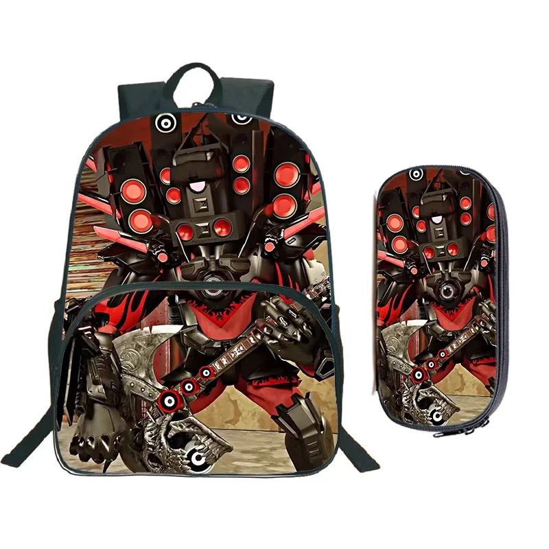 

2Pcs Set Skibidi Toilet Backpacks Children Shoulder Bag Pencil Case 16inch Large Capacity School Bags for Boys Girls Cartoon Bag