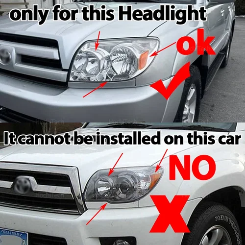 Imagen 2 del producto 1 par de cubiertas de lente de faro delantero para Toyota 4Runner 2003 2004, cubierta transparente para faro de coche, pantalla de lámpara, carcasa para capó